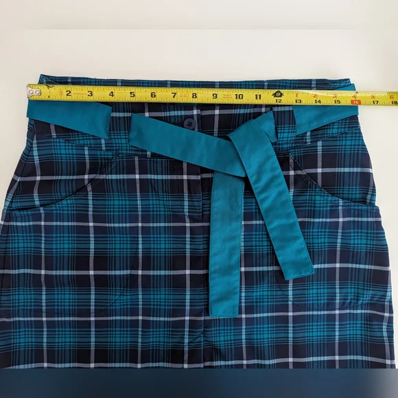 NIKE DriFit Tour Performance Tartan Teal Green Plaid Golf Skirt Sz 6 Ultra Light - Picture 9 of 16